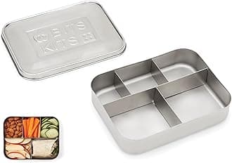 Stainless Steel Bento Box Lunch and Snack Container for Kids and Adults, 5 Sections