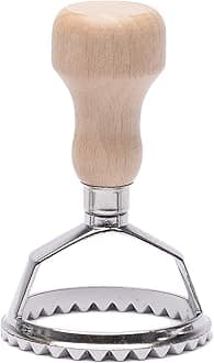 MASTER FENG Ravioli Stamp Maker Cutter with Roller Wheel Set, Mold with Woode...