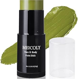 MEICOLY Light Green Face Body Paint Stick(1.06 Oz),St Patricks Day Accessories Face Paint, Elphaba Green Face Paint,Disgust Goblin Witch Face Makeup,Hunting Camo Gamora,Ogre Green