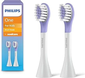Philips One for Kids by Sonicare Replacement Brush Heads, Purple, for Kids Age 3+, 2 Pack, Model BH1022/30