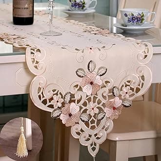 Luxury Table Runners Embroidered Polyester Table Linens for Country Outdoor Weeding Party Table Decoration