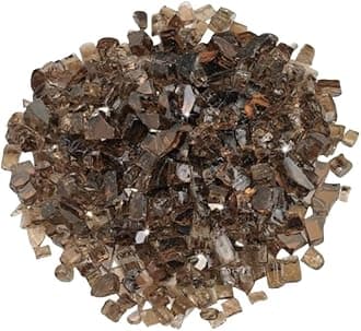 R H LIFESTYLE Crushed Glass/Fire Pits for Resin Art High Luster Fire Glass Used Specially for Resin Art/Geode Art Fire Pit Crafts (Brown 12mm, 900G)