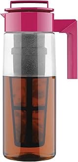 Takeya Iced Tea Maker with Patented Flash Chill Technology Made in USA 2 Quarts Red 11173