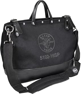 Klein Tools 510216SPBLK Tool Bag, Large 16-Inch Deluxe Canvas Tool Bag and Or...