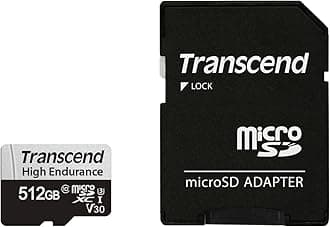 Transcend USD350V 512GB High Endurance microSDXC Class 10 U3 V30 Memory Card for Dash Cam & Security Cameras with Adapter TS512GUSD350V