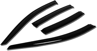 Auto Dynasty Window Visors Compatible with 07-10 Hyundai Elantra Sedan, 4Pcs Front & Rear Tape-On Window Vent Visor Deflectors Rain Guard, Glossy Dark Smoke