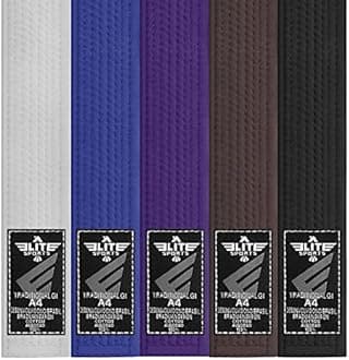 Elite SportsBJJ Belt MMA Jiu Jitsu Rank GI Belt for Men, Women, and Kids
