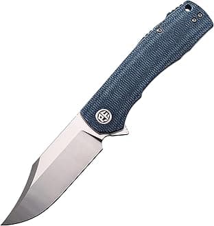 PFP03 Victor,3.58" K110 Satin Blade,140g Micarta Handel Flipper Liner lock Folding knife (Blue Satin)