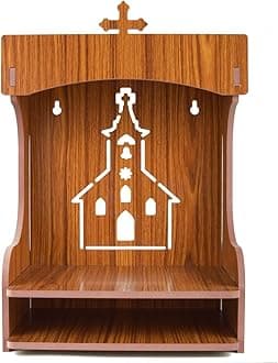 Wooden Door Temple for Pooja Room | MDF Decorative Mandir with Doors for Home & Work Place (451)