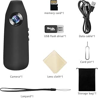 CFKIUQTS 1080P HD Police-Grade Body Camera with Magnetic Clip & Night Vision | 128GB Wearable Mini Cam for Security, Cycling, Pets | Loop Recording, Waterproof, 3-Hr Battery