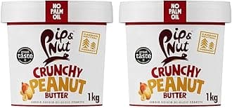 Crunchy Peanut Butter (1kg) | Natural Nut Butter, No Palm Oil, No Added Sugar, Hi-Oleic Peanuts, High in Unsaturated Fats, Gluten Free, Vegan, Dairy Free (Pack of 2)