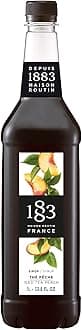 1883 Iced Tea Peach Syrup for Drinks, Made in France, 1 Liter Plastic Bottle