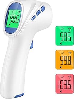 Forehead Thermometer for Adults and Kids, Digital Baby Thermometer with Fever Alarm, Fast Accurate Results, Home Medical & Nurse Essentials