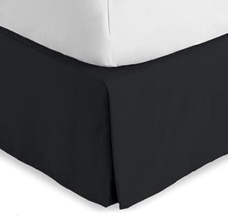 Bare Home California King Bed Skirt - 15-Inch Tailored Drop Easy Fit - Bed Skirt for Cal King Beds - Center & Corner Pleats (Cal King, Black)