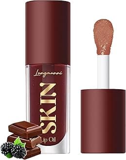 LANGMANNI Moisturizing Lip Oil,No-Sticky Lip Gloss Lip Balm Lip Care,Fruit Flavoured Lip Oil For Dry Lip's Moisturizing Hydrating And Nourishing ((Chocolate))