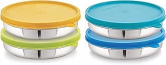 STEELLOCK Flex Stainless Steel Containers Size Slim 550ml x 4 (Yellow/Blue/Green/Turquoise)