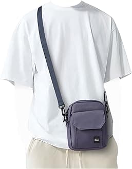 Crossbody Bag for Mens,Travel Passport Wallet Bag for Men for Cell Phone, Small Neck Pouch Side Shoulder Bag for Men, Blue-large, S