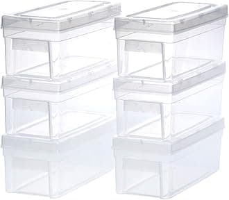 Chetan Plastic Storage Boxes, Transparent Containers, Medium Boxes With Lock System for Jewellery 25x9x10.5 Cm - Pack of 6 (Size No - 33)