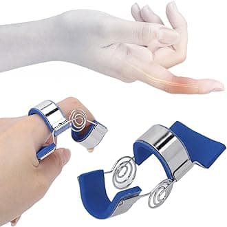 Finger Splint, Lightweight Finger Straightener Spring Finger Splint Rehabilitation Straighten Workout Wear Easily Extension Adjustment Assist for Finger Sprain(S)