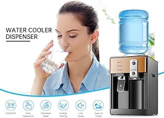 Housiwill - 3 in 1 water dispenser, top loading water cooler, 1.2-5 gallon, 3 temperature settings, hot and cold water, suitable for home and office