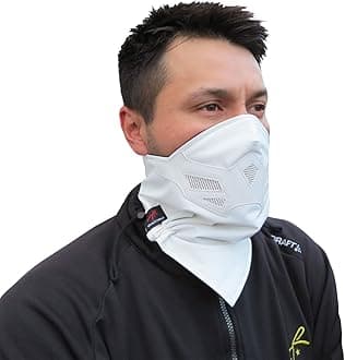 Half Face Mask for Cold Winter Weather. Use this Half Balaclava for Snowboarding, Ski, Motorcycle. (Many Colors)(White)