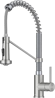 KRAUS Bolden 2-Function Single Handle Pull Down Kitchen Faucet, Commercial Style Stainless Steel/Chrome, KPF-1610SSCH