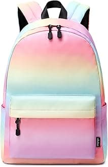 Lightweight Water Resistant Rainbow Backpacks For Teen Girls Women School Bookbags (Rainbow)