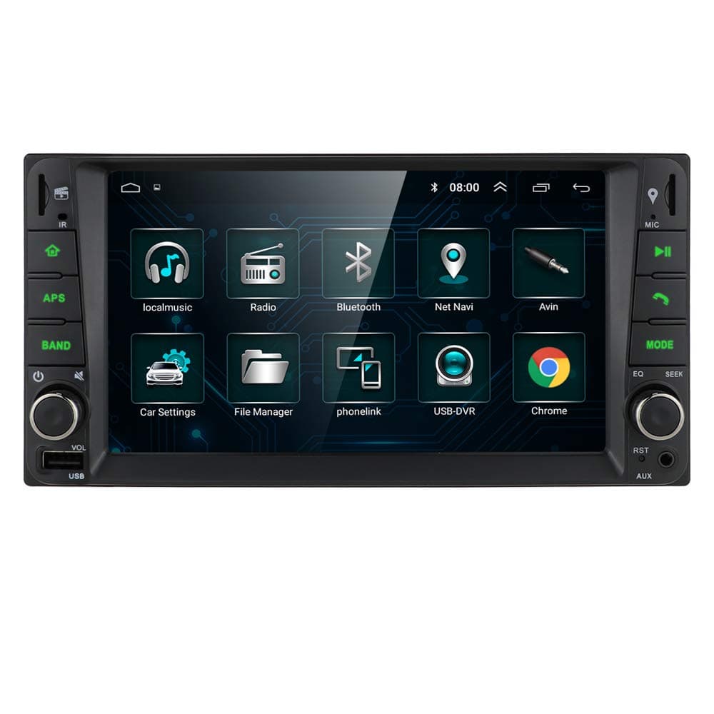 Ossuret Double Din Universal Car GPS Navi Android 9.0 Car Stereo Radio Fit for Toyota RAV4/Prado/Vios/Hilux Support CAM-in FM USB DVR OBD2 TPMS DAB+