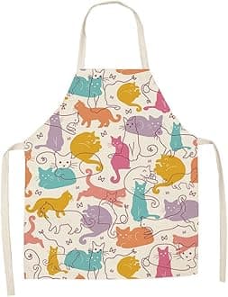 Cat Apron Cute Cooking Apron for Women Men Chef Funny Aprons Kitchen Baking Painting Gardening and Party
