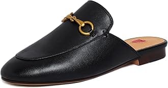 Vertundy Women's Mules Low Heel Flats Leather Slip On Backless Sandals for Girls Lady Work Slides