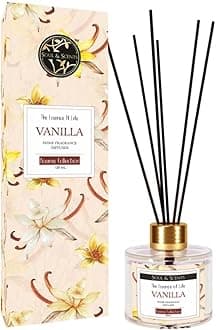 Soul & Scents VANILLA Reed Diffuser, Eliminates Bad Odour, Long Lasting and Relaxing, Fragrance Oil with Fibre Diffuser Sticks, Home & Office, Aromatherapy, Indoor & Outdoor, Non Alcohol, 120ml