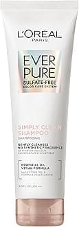 L’Oréal Paris EverPure Sulfate Free Simply Clean Hair Shampoo, Hydrating Hair Care with Rosemary Essential Oils, 8.5 Fl Oz