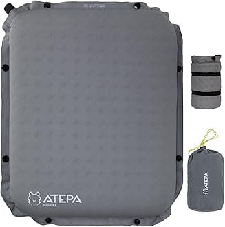 ATEPA Inflatable Stadium Seat Cushion, Self-Inflating Memory Foam Stadium Seats Camping Accessories Chair Pad for Outdoor Airplane Travel Bleacher Patio Backpacking