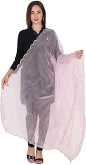 Traditions Bazaar Women's Organza Fabric Cut-Work Border Dupatta