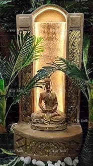 Big Slate Buddha Fountain for Living Room Home Decor Garden Decoration and Drawing Room Indoor Outdoor (Big Size:125 cm X 56 cm X 35 cm)