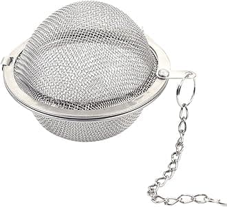 Mockery Stainless Steel Mesh Tea Ball with Chain Tea Infuser Strainers Interval Diffuser Infuser Filters for Loose Leaf Tea, Herbal, Spices, Seasonings, Drain, Rinse, Coffee, Rice (Large)
