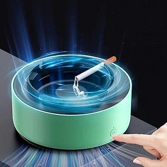 Indoor Ashtray - 2 in 1 Multifunctional Ashless Air Purifier with Filter Ashtray, Best for Family Car or Office,Green