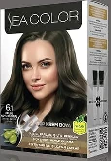 Sea Color Permanent Hair Dye Set (2 tubes in a box) - Ash Dark Blonde 6.1