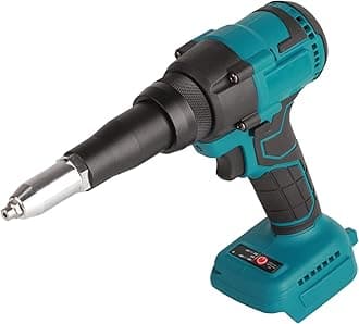 Cordless Rivet Gun, Electric Rivet Gun Automatic Rivet and Rivet Nuts Gun, Riveter Tool Kit for 2.4‑4.8mm Rivets, Rivet Gun Compatible for 18V B Series Lithium-ion Batteries(Batteries are not included)