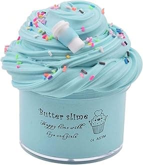 Blue Latte Butter Slime,Coffe Cup Scented Slime,Strechy Non-Sticky, Stress Relief Toy for Girls and Boys