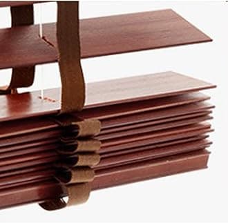 Blackout Venetian Blinds, Real Wood Blinds for Windows, Indoor and Outdoor Horizontal Blinds, 60/70/80/90/100/110cm Wood Venetian Shades,WxH-90x220cm/35.5 * 86.5in