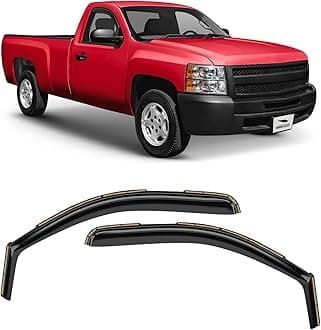 Voron Glass in-Channel Extra Durable Rain Guards for Trucks Chevrolet (Chevy) Silverado/GMC Sierra 2007-2013 Regular Cab, Window Deflectors, Vent Window Visors, 2 Pieces - 210004