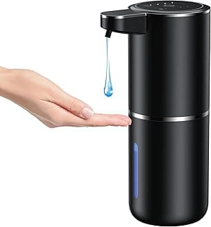 Fantictas Automatic Soap Dispenser Touchless Automatic Liquid Soap Dispenser 4 Adjustable 1200mAh Soap Dispensing Levels Wall Mount for Kitchen and Bathroom