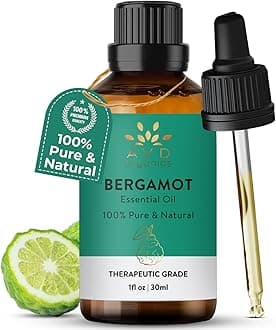 AVD ORGANICS Bergamot Essential Oil 30ml | 100% Pure & Natural Essential Oil Therapeutic Grade for Aromatherapy Diffuser Home Fragrance Soap & Candle Making| 1 fl. Oz