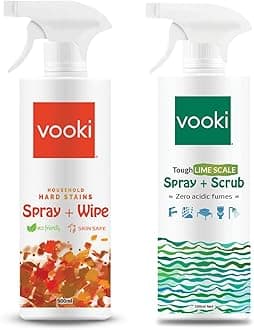 Vooki Ecofriendly Hard Stains Spray and Lime Scale Stain Descaler Remover Spray, 500 Ml Each - (Combo Pack of 2)