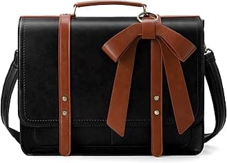 Women Briefcase PU Leather Laptop Bag Large Shoulder College Satchel Bagfit 15.6" Laptop