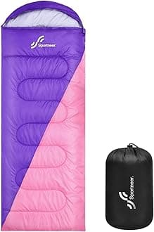 Sportneer Sleeping Bag, 3-4 Seasons Warm Cold Weather Sleeping Bags for Adults Kids Boys Girls with Compression Sack - Lightweight Compact Camping Essentials Gear Accessories, Backpacking, Hiking