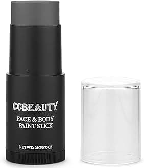 CCbeauty Dark Drey Face Paint Stick,Face Painting Kit,Non Toxic SFX Makeup For Grayscale Wolf Vampire Halloween Costume Cosplay,Oil Based Professional FX Body Paint,Full Coverage Painting Foundation