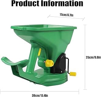 Sgaloge Grass Seed Spreader, 1.5L Capacity Handheld Power Spreader for Garden, Fertilizer Spreaders for Lawn, 5 Gear Adjustable, for Garden Lawn Small Farms