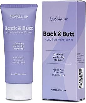 Butt Acne Clearing Treatment, Maximum Strength Body Cream for Back, Buttocks, Thigh & Chest Acne Removal, Skin Clearing Lotion for Men & Women, Foaming Cleanser for Bacne & Cystic Acne